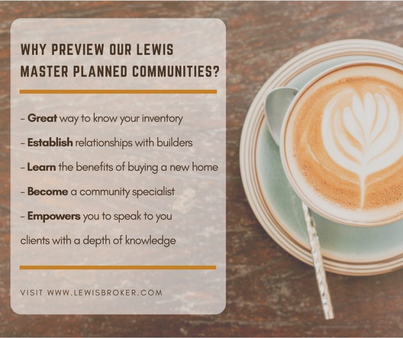 Why Preview Our Lewis Master Planned Communities
